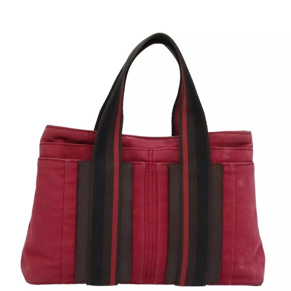 HERMES Toroca Horizontal PM Hand Bag Canvas Red - Picture 16 of 16